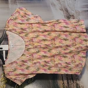 Liz Claiborne Womens Medium Petite scoop colorful Boho casual top